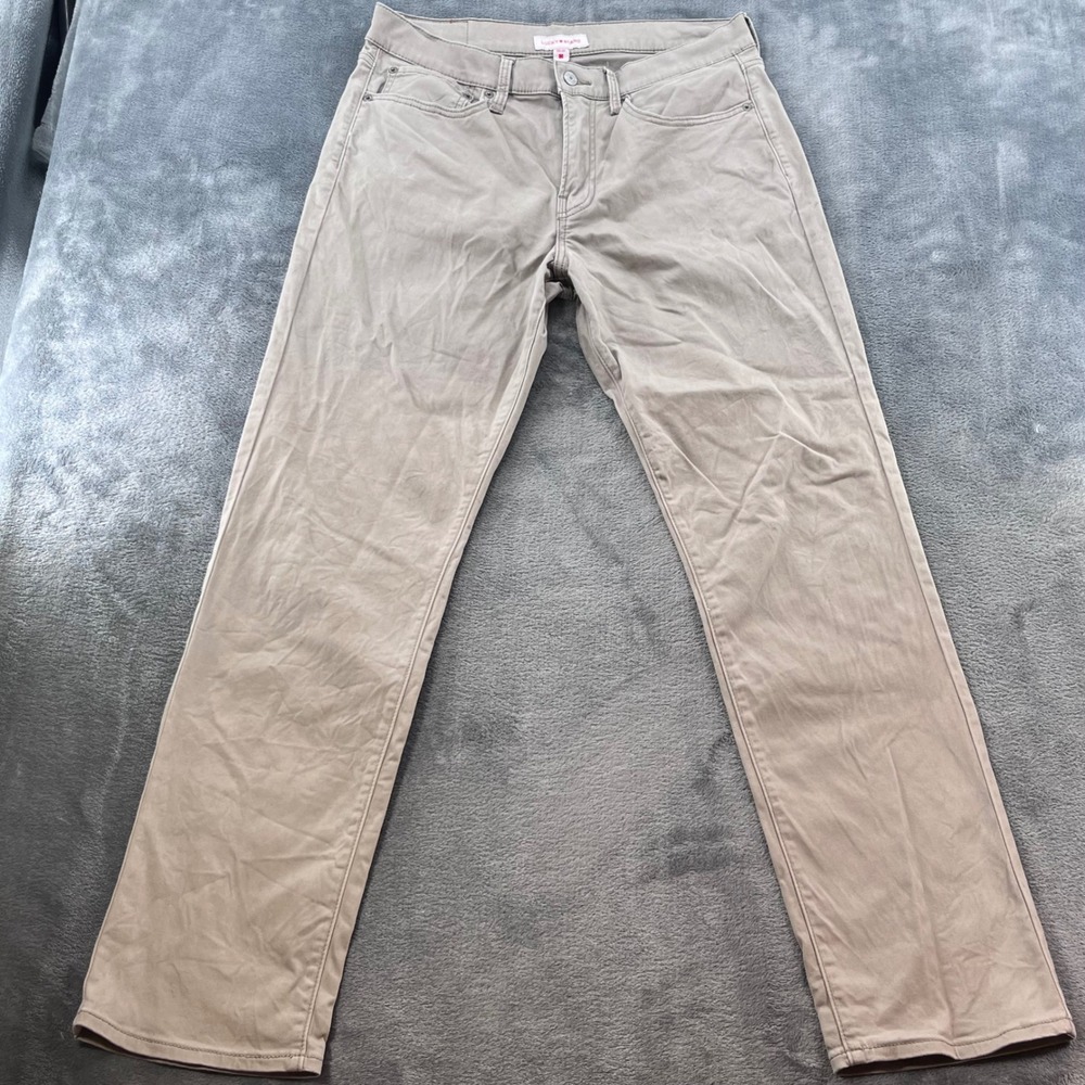 Lucky Brand Mens 33x32 Khaki Tan Straight Leg Five Pocket Pants Chinos